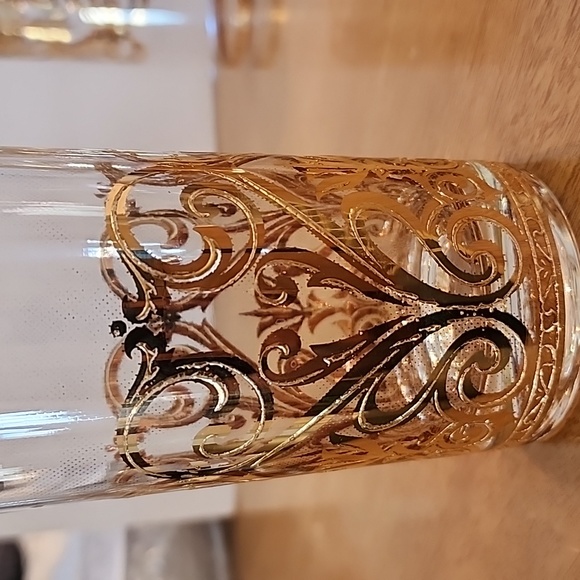 VINTAGE Culver Barware 22k Gold Glasses Pattern CUV61 MCM 6 items - Picture 6 of 9